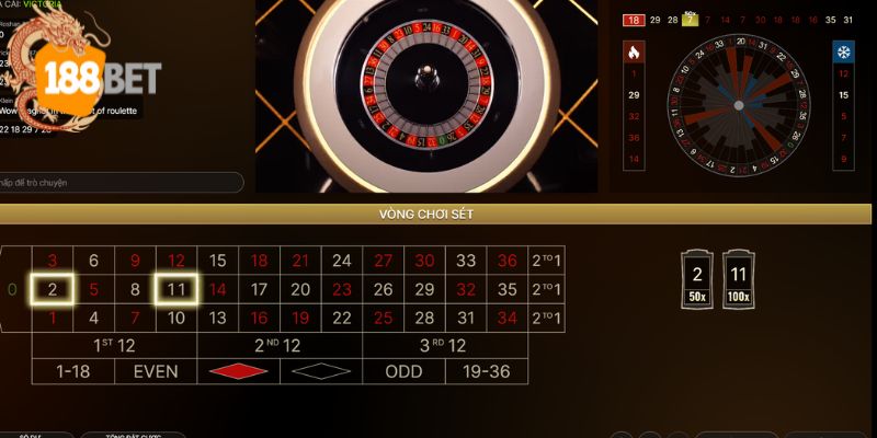 Giao diện chơi roulette